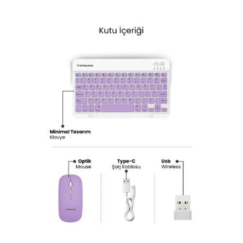 Mor Kablosuz Klavye Ve Mouse Seti