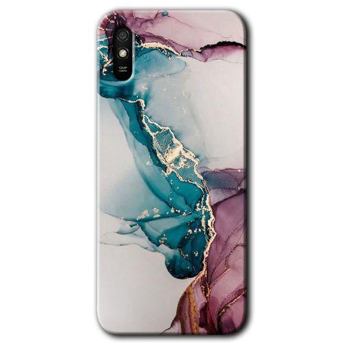 Xiaomi Redmi 9A Kılıf Kapak - Liquid Mermer +Hayalet Ekran Yandan Gözükmez