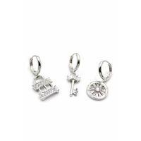 3'lü CD Küpe - Gümüş