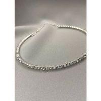 Kadın Gümüş Renk Su Yolu Choker Kolye – Taşlı Modern Tasarım SPRTAKI108