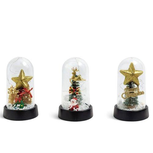 Yılbaşı Temalı Işıklı Dekoratif Cam Fanus - Model 10