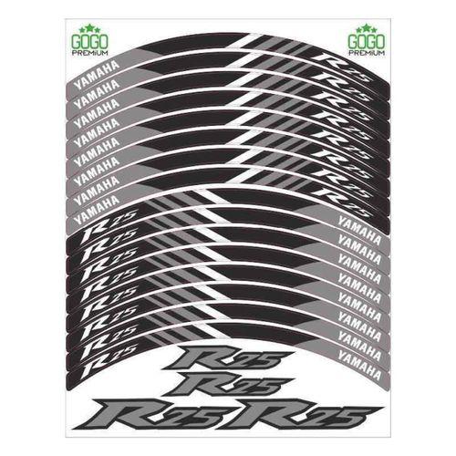 YAMAHA Yamaha Reflektör Gri Baskı R25 Uyumlu 1 Set Jant Şeridi