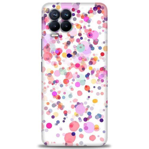 Realme 8 Kılıf HD Baskılı Kılıf - Renkli Benekler + Tam Ekran Koruyucu