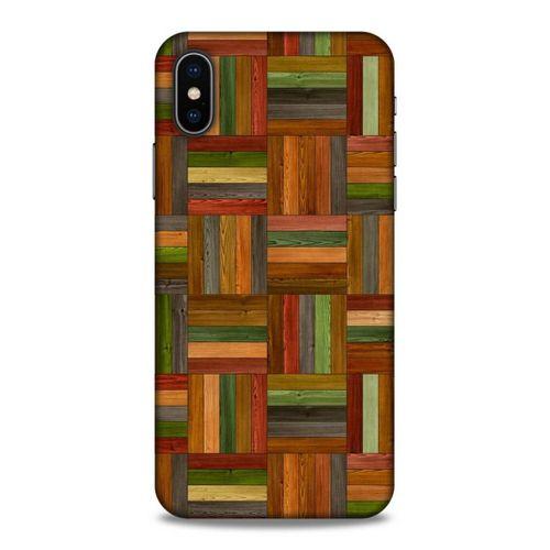 Lopard Apple Iphone X Uyumlu Kılıf Wood'X (21) Koruyucu Kapak Baskılı
