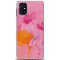 Samsung Galaxy M31S Kılıf HD Baskılı Kılıf - Turuncu Pembe + Tam Ekran Koruyucu