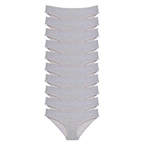 10 adet Süper Eko Set Likralı Kadın Slip Külot Gri