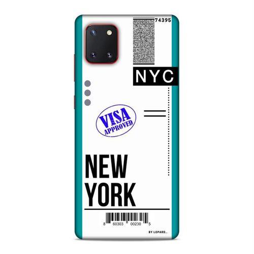 Samsung Galaxy Note 10 Lite Kılıf Uçak Bileti New York City Arka Kapak Koruma Desenli Full Koruyucu
