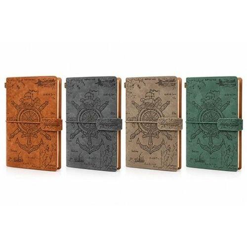 Vintage Dümen Ve Çapa Desenli Deri Defter Alk6470