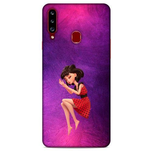 Samsung Galaxy A20s Kılıf Depresyon (40) Fit Silikon Kılıf Kahverengi Beyaz