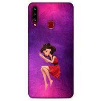 Samsung Galaxy A20s Kılıf Depresyon (40) Fit Silikon Kılıf Kahverengi Beyaz