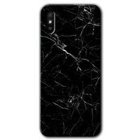 Redmi 9A Kılıf HD Desen Baskılı Arka Kapak - Siyah Mermer + Kırılmaz Cam