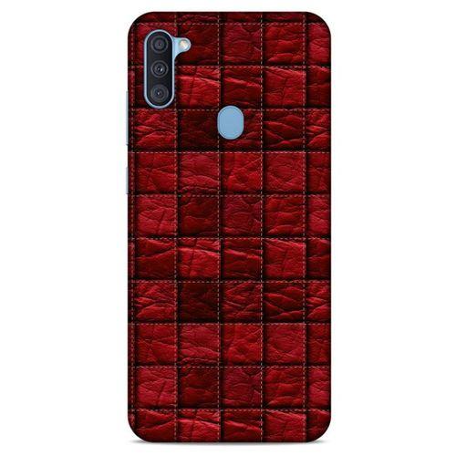 Samsung Galaxy A11 Kılıf Patchwork (12) Koruyucu Silikon Kırmızı Bordo