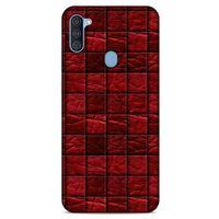 Samsung Galaxy A11 Kılıf Patchwork (12) Koruyucu Silikon Kırmızı Bordo