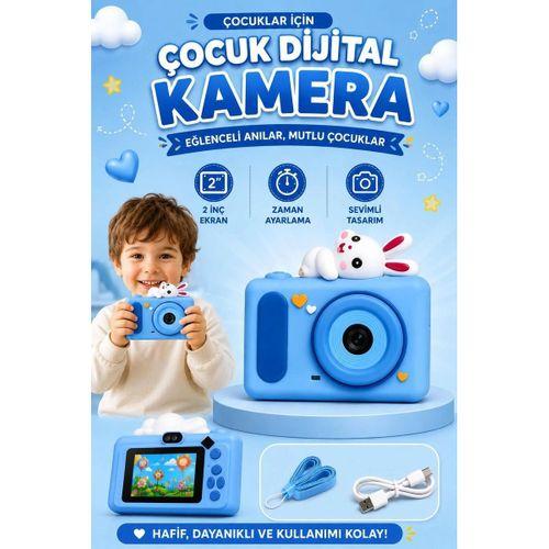Mini Çocuk Kamerası 2 İnç Ekranlı Fotoğraf Video Çekimli  Silikon Korumalı Dijital Kamera