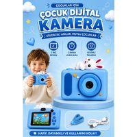 Mini Çocuk Kamerası 2 İnç Ekranlı Fotoğraf Video Çekimli  Silikon Korumalı Dijital Kamera