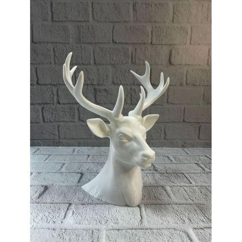 Dekoratif Beyaz Geyik Biblo Salon Ve Raf Dekoru