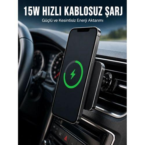 Manyetik Kablosuz Araç Şarj Cihazı 15w Magsafe Araç İçi Telefon Tutucu