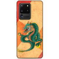 Samsung Galaxy S20 Ultra Kılıf Dragons (24) Darbe Emici Kılıf Tatoo Yeşil Ejderha