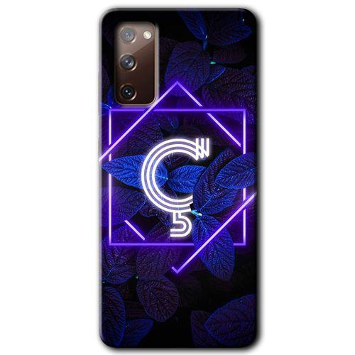 Samsung Galaxy S20 FE Kılıf HD Desen Baskılı Arka Kapak - Dark Neon Yaprak Ç Harfi