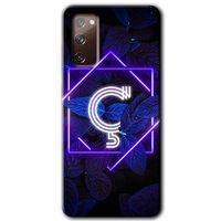 Samsung Galaxy S20 FE Kılıf HD Desen Baskılı Arka Kapak - Dark Neon Yaprak Ç Harfi