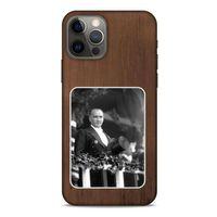 Apple iPhone 12 Pro Kılıf Atatürk (35) Fit Design Kılıf Kahverengi Duvar