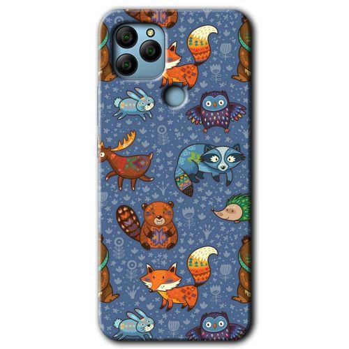 General Mobile GM 22 Kılıf HD Desen Baskılı Arka Kapak + Temperli Cam - Animals Funny
