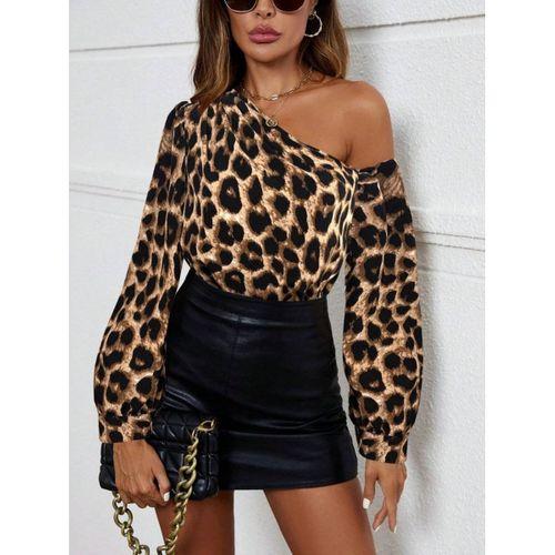 Kadın Tek Omuzdan Açık Uzun Kollu Modal Bluz