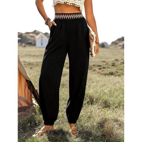 Kadın Yüksek Bel Beli Lastikli Dökümlü Ve Beli şeritli Pera Pantolon