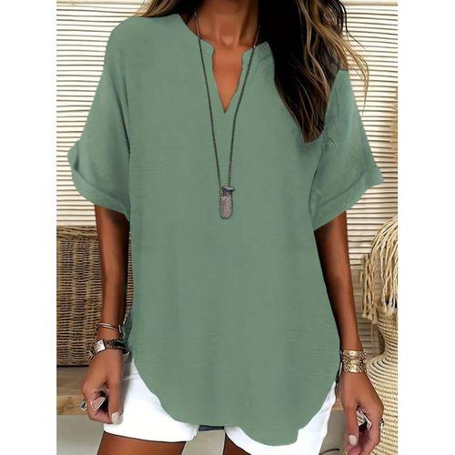 Kadın Kısa Kollu V Yakalı Aerobin Bluz