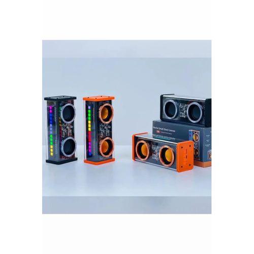 Şeffaf Mecha Müzik Tws Stereo Rgb İşıklı Hoparlör Kablosuz Bluetooth 5.0 Taşınabilir Hoparlör V9