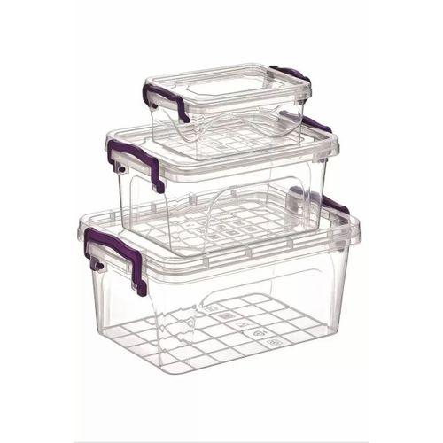 3'lü Mini Dikdörtgen Saklama Kabı Royaleks-ÇNK2075