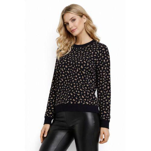 Kadın Leopar Desen Triko Kazak BGL-ST05287