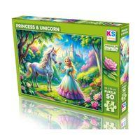 Ks Games Puzzle Princess & Unicorn 50 Parça