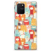 Samsung Galaxy A91 Kılıf Tombul Kediler Arka Kapak Koruma Desenli Full Koruyucu