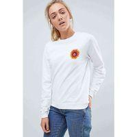 Watercolor Flower Baskılı Beyaz Kadın Sweatshirt