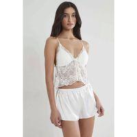Pierre Cardin Kadın Saten Dantelli Pijama Şort Takım - 450 Ekru