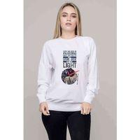 Dark Side Light Baskılı Beyaz Kadın Sweatshirt