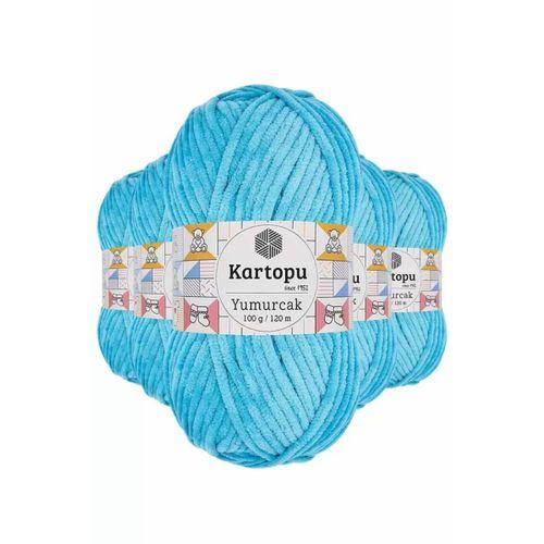 5 Adet Yumurcak Kadife El Örgü İpi Turkuaz K515