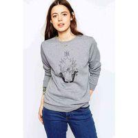 Anime Naruto Baskılı Gri Kadın Sweatshirt