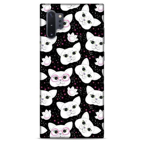 Lopard Samsung Galaxy Note 10 Plus Uyumlu Kılıf Kediler (30) Silicone Case Patiler