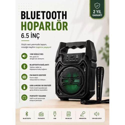 Yeni Nesil 6.5 İnç Bluetooth Hoparlör Mikrofonlu Taşınabilir Ses Sistemi