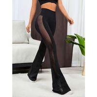 Kadın Yüksek Bel Yandan File Görünümlü Dalgıç Tayt