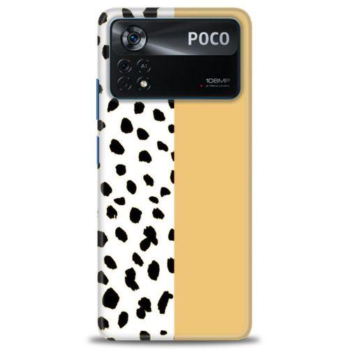 Xiaomi Poco X4 Pro 5G Kılıf HD Baskılı Kılıf - Sarı ve Puantiye + Tam Ekran Koruyucu