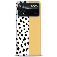 Xiaomi Poco X4 Pro 5G Kılıf HD Baskılı Kılıf - Sarı ve Puantiye + Tam Ekran Koruyucu