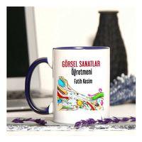 Görsel Sanatlar Öğretmenine Özel Öğretmenler Günü Hediyesi Kişiye Özel Kupa Bardak