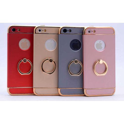 Apple iPhone 5 Kılıf Zore 3 Parçalı Yüzüklü Rubber Kapak