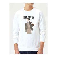 Peaky Blinders John Shelby İllustration Baskılı Beyaz Erkek Sweatshirt