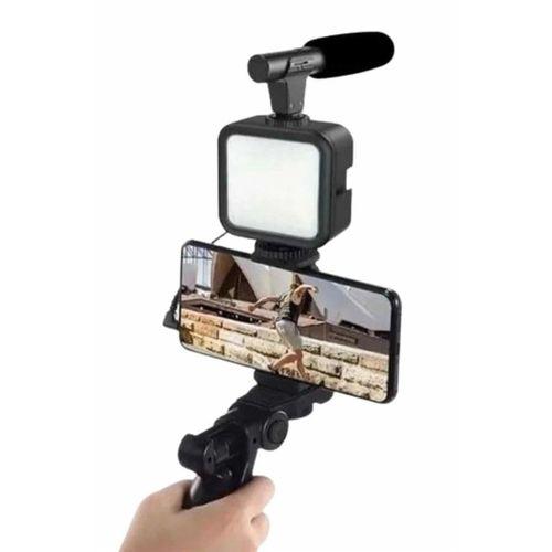 Telefon Tutucu Mini Mikrofonlu Tripod Vlog Çekim Video