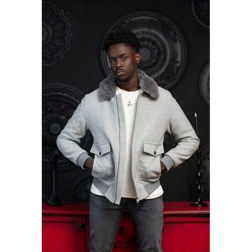 Slimfit Kürklü Sabit Yaka Beli Lastikli Astarlı Kaşe Mont