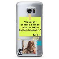 Samsung Galaxy S7 Edge Kılıf Caps Eflatun Arka Kapak Koruma Desenli Full Koruyucu